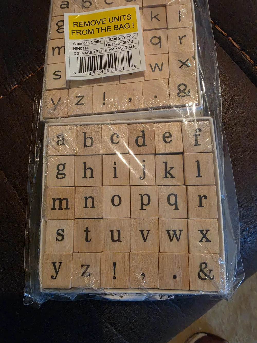 💖 Wooden Alphabet Stamp Set - Upper & Lowercase Letters Craft Hobby Lettering